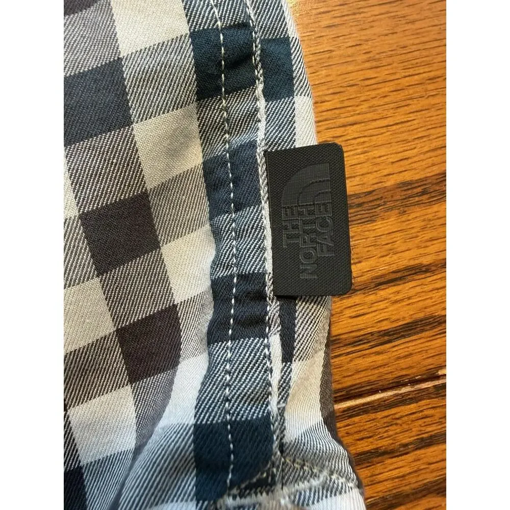 The North Face Gingham Check Button Down Shirt Black white Long Sleeve Men's XXL